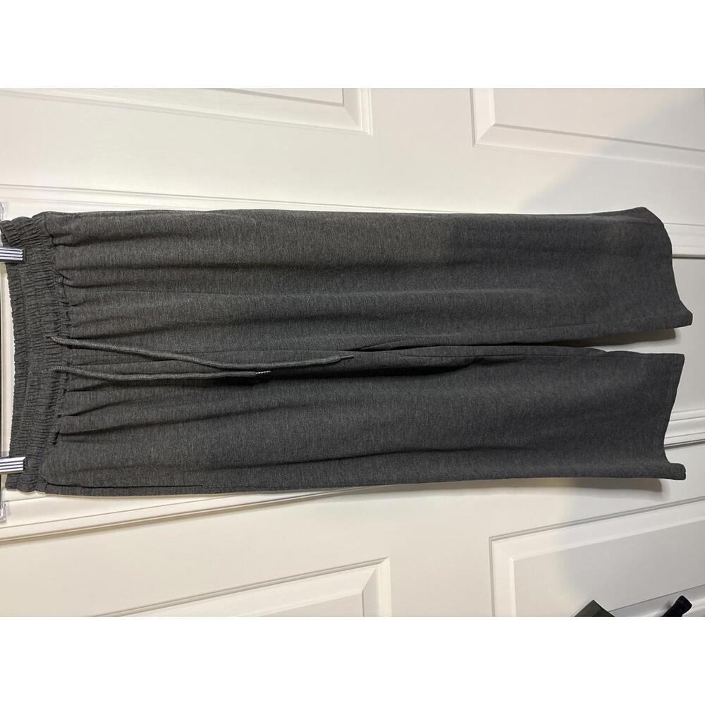 Gray Wide Leg Lounge Pants with Elastic Waistband Size M 455